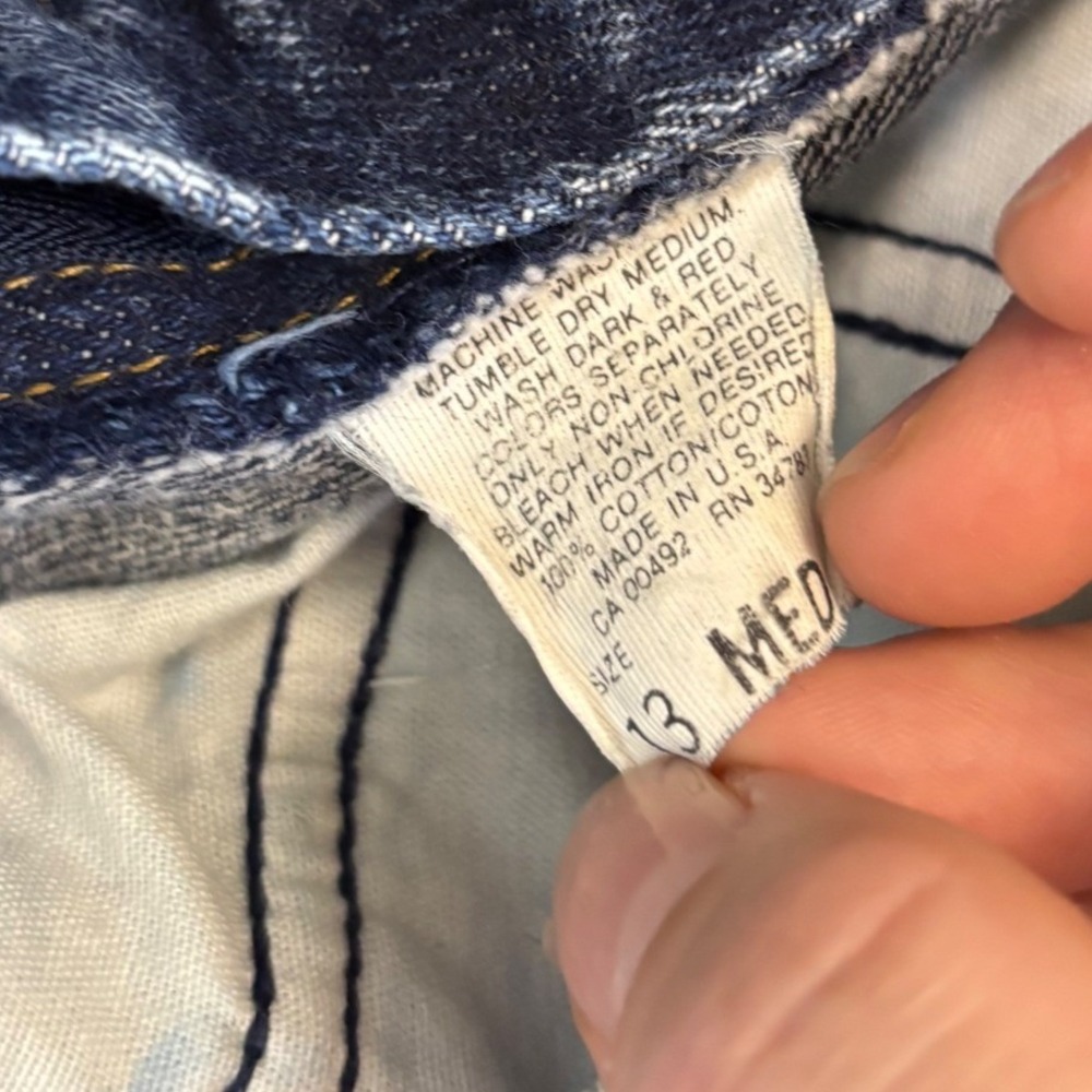 80s Vintage Lee High Waisted Acid Wash Jeans | Blue Size Size 13, Paisley Trim - Picture 9 of 16